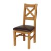 Windermere Cross Back Oak Dining Chair With Brown Leather Seat - £20 OFF SUMMER SALE - 3