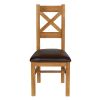 Windermere Cross Back Oak Dining Chair With Brown Leather Seat - £20 OFF SUMMER SALE - 4