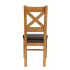 Windermere Cross Back Oak Dining Chair With Brown Leather Seat - £20 OFF SUMMER SALE - 6