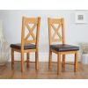 Country Oak 180cm Extending Oak Table and 4 Grasmere Brown Leather Seat Chair Set - SUMMER SALE - 7
