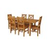 Country Oak 180cm Extending Oak Table and 6 Windermere Timber Seat Chair Set - 2 Country Oak 180cm Extending Oak Table and 6 Windermere Timber Seat Chair Set - 2
