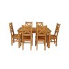 Country Oak 180cm Extending Oak Table and 6 Windermere Timber Seat Chair Set - 3 Country Oak 180cm Extending Oak Table and 6 Windermere Timber Seat Chair Set - 3