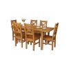 Country Oak 180cm Extending Oak Table and 6 Windermere Timber Seat Chair Set - 4 Country Oak 180cm Extending Oak Table and 6 Windermere Timber Seat Chair Set - 4