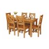 Country Oak 180cm Extending Oak Table and 6 Windermere Timber Seat Chair Set - 6 Country Oak 180cm Extending Oak Table and 6 Windermere Timber Seat Chair Set - 6