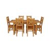 Country Oak 180cm Extending Oak Table and 6 Windermere Timber Seat Chair Set - 8 Country Oak 180cm Extending Oak Table and 6 Windermere Timber Seat Chair Set - 8