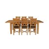 Country Oak 230cm Extending Oak Table and 6 Grasmere Brown Leather Seat Chair Set - SUMMER SALE - 5