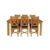 Country Oak 230cm Extending Oak Table and 6 Grasmere Brown Leather Seat Chair Set - SUMMER SALE - 7