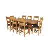 Country Oak 230cm Cross Leg Oval Table and 8 Chester Brown Leather Chairs - 7 Country Oak 230cm Cross Leg Oval Table and 8 Chester Brown Leather Chairs - 7