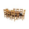Country Oak 230cm Cross Leg Oval Table and 8 Chester Brown Leather Chairs - 8 Country Oak 230cm Cross Leg Oval Table and 8 Chester Brown Leather Chairs - 8