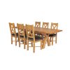 Country Oak 230cm Cross Leg Table and 6 Grasmere Brown Leather Chairs - SUMMER SALE - 2