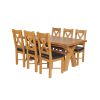 Country Oak 230cm Cross Leg Table and 6 Grasmere Brown Leather Chairs - SUMMER SALE - 4