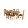 Country Oak 230cm Cross Leg Table and 6 Grasmere Brown Leather Chairs - SUMMER SALE - 5