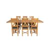 Country Oak 230cm Cross Leg Table and 6 Grasmere Brown Leather Chairs - SUMMER SALE - 6