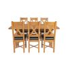 Country Oak 230cm Cross Leg Table and 6 Grasmere Brown Leather Chairs - SUMMER SALE - 7