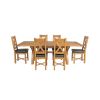 Country Oak 230cm Cross Leg Table and 6 Grasmere Brown Leather Chairs - SUMMER SALE - 8
