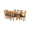 Country Oak 230cm Cross Leg Table and 8 Grasmere Brown Leather Chairs Set - SUMMER SALE - 2