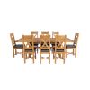 Country Oak 230cm Cross Leg Table and 8 Grasmere Brown Leather Chairs Set - SUMMER SALE - 6