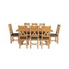 Country Oak 230cm Cross Leg Table and 8 Grasmere Brown Leather Chairs Set - SUMMER SALE - 7