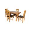 Country Oak 180cm Extending Cross Leg Table and 4 Grasmere Brown Leather Chairs - SUMMER SALE - 3