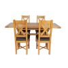 Country Oak 180cm Extending Cross Leg Table and 4 Grasmere Brown Leather Chairs - SUMMER SALE - 8