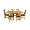 Country Oak 180cm Extending X Leg Table and 6 Grasmere Brown Leather Chairs Set - SUMMER SALE - 4