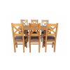 Country Oak 140cm Cross Leg Fixed Oval Table and 6 Windermere Brown Leather Chairs - SUMMER SALE - 4
