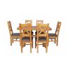 Country Oak 140cm Cross Leg Fixed Oval Table and 6 Windermere Brown Leather Chairs - SUMMER SALE - 5