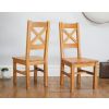 Country Oak 140cm Cross Leg Fixed Oval Table and 4 Windermere Timber Seat Chairs - 6 Country Oak 140cm Cross Leg Fixed Oval Table and 4 Windermere Timber Seat Chairs - 6