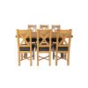 Country Oak 180cm Cross Leg Rounded Corner Table and 6 Grasmere Brown Leather Chairs - SUMMER SALE - 5