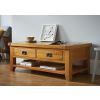 Country Oak Large 4 Drawer Coffee Table With Shelf - SUMMER SALE - 2