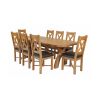 Country Oak 280cm Extending Cross Leg Oval Table and 8 Grasmere Brown Leather Chairs - SUMMER MEGA DEAL - 2