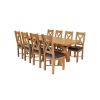 Country Oak 280cm Extending Cross Leg Oval Table and 8 Grasmere Brown Leather Chairs - SUMMER MEGA DEAL - 3