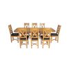 Country Oak 280cm Extending Cross Leg Oval Table and 8 Grasmere Brown Leather Chairs - SUMMER MEGA DEAL - 4