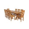 Country Oak 280cm Extending Cross Leg Oval Table and 8 Grasmere Timber Seat Chairs - 3