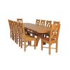 Country Oak 280cm Extending Cross Leg Oval Table and 10 Grasmere Timber Seat Chairs - 3