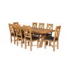 Country Oak 280cm Extending Cross Leg Square Table and 8 Grasmere Brown Leather Chairs - SUMMER SALE - 2