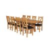 Country Oak 280cm Extending Cross Leg Square Table and 8 Grasmere Brown Leather Chairs - SUMMER SALE - 3