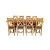 Country Oak 280cm Extending Cross Leg Square Table and 8 Grasmere Brown Leather Chairs - SUMMER SALE - 5