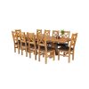 Country Oak 280cm Extending Cross Leg Square Table and 10 Windermere Brown Leather Chairs - SUMMER SALE - 2