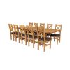 Country Oak 280cm Extending Cross Leg Square Table and 10 Windermere Brown Leather Chairs - SUMMER SALE - 3