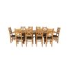 Country Oak 280cm Extending Cross Leg Square Table and 10 Windermere Brown Leather Chairs - SUMMER SALE - 5
