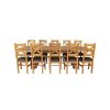 Country Oak 280cm Extending Cross Leg Square Table and 10 Windermere Brown Leather Chairs - SUMMER SALE - 6