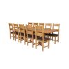 Country Oak 280cm Extending Cross Leg Square Table and 10 Chester Brown Leather Chairs - SUMMER SALE - 3