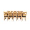 Country Oak 280cm Extending Cross Leg Square Table and 10 Chester Brown Leather Chairs - SUMMER SALE - 6