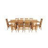 Country Oak 280cm Extending Cross Leg Square Table and 8 Chelsea Timber Seat Chairs - 6