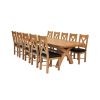 Country Oak 340cm Extending Cross Leg Oval Table and 10 Grasmere Brown Leather Chairs - SUMMER SALE - 2