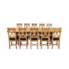 Country Oak 340cm Extending Cross Leg Oval Table and 10 Grasmere Brown Leather Chairs - SUMMER SALE - 5