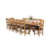 Country Oak 340cm Extending Cross Leg Oval Table and 12 Chester Brown Leather Chairs - 2 Country Oak 340cm Extending Cross Leg Oval Table and 12 Chester Brown Leather Chairs - 2