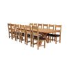 Country Oak 340cm Extending Cross Leg Oval Table and 12 Chester Brown Leather Chairs - 3 Country Oak 340cm Extending Cross Leg Oval Table and 12 Chester Brown Leather Chairs - 3