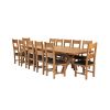 Country Oak 340cm Extending Cross Leg Oval Table and 12 Chester Brown Leather Chairs - 7 Country Oak 340cm Extending Cross Leg Oval Table and 12 Chester Brown Leather Chairs - 7